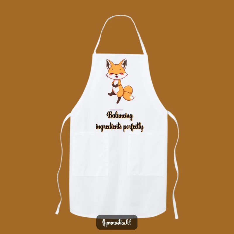 Funny Fox Balance Apron: Hilarious Kitchen Wear for Chefs Gift