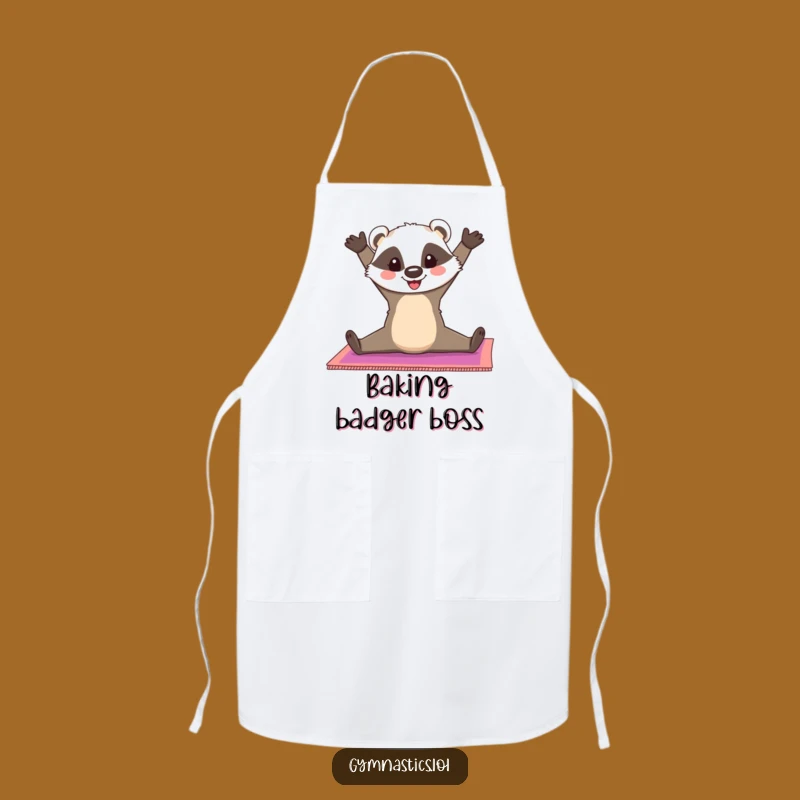 Funny Badger Split Gymnastics Apron: Cheerful Kitchen Flexibility