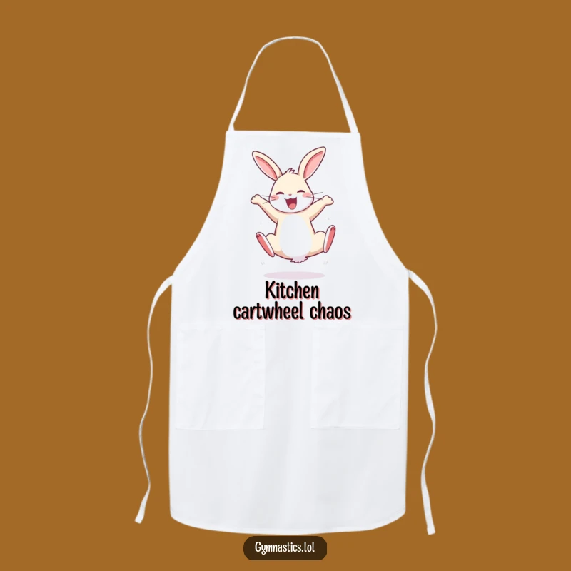 Funny Bouncy Rabbit Cartwheel Apron - Kitchen Gift for Energetic Cooks
