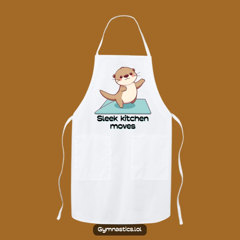 Funny Otter Gymnastics Apron - Hilarious Gift for Graceful Cooks