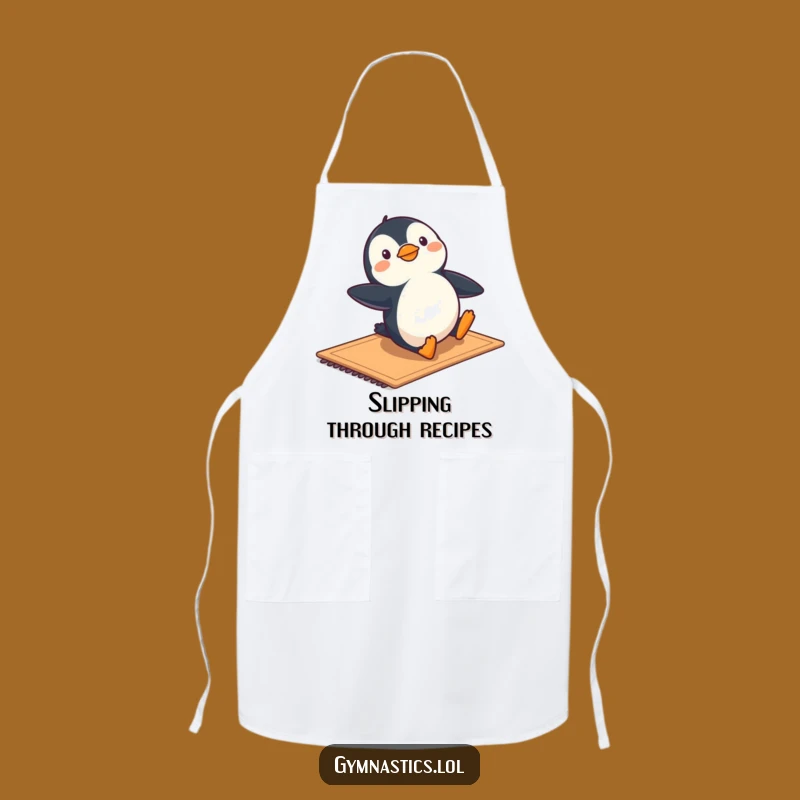 Funny Penguin Gymnastics Apron - Kitchen Playfulness
