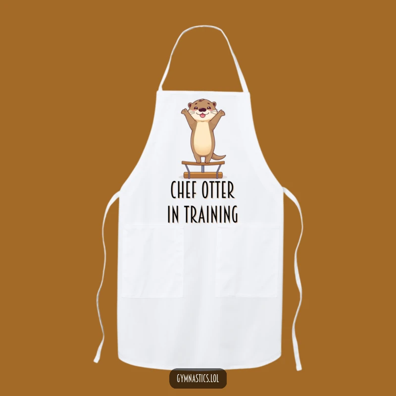 Funny Smiling Otter Handstand Apron - Kitchen Gift for Chefs with Balance