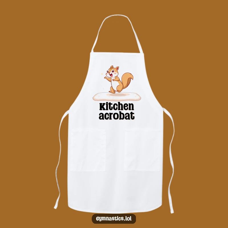 Funny Squirrel Cartwheel Apron - Kitchen Acrobatics with Humor, Perfect Gift