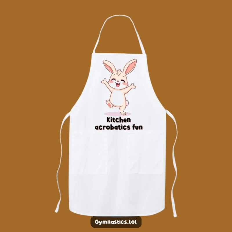 Funny Bunny Apron: Enthusiastic Handstand for Kitchen Adventures