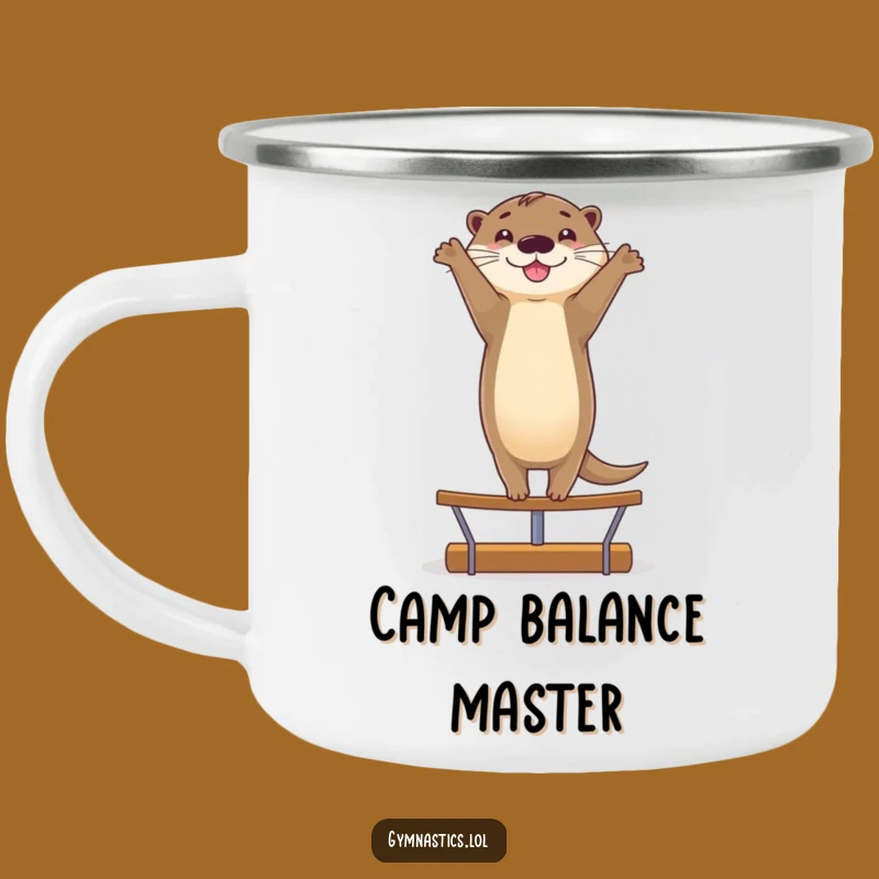 Funny Smiling Otter Handstand Camping Mug - Outdoor Gift for Playful Adventures