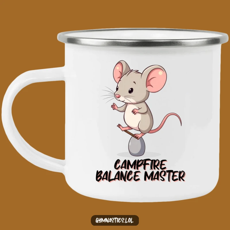 Funny Camping Mug: Determined Mouse's Toe Balance, Your Adventurous Drinkware