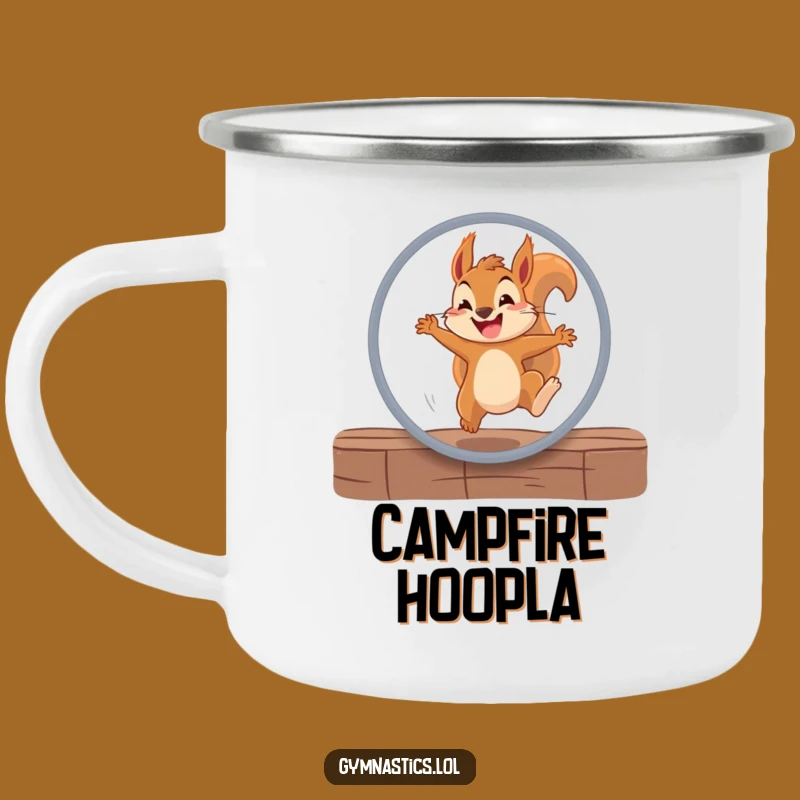 Funny Squirrel Hoop Camping Mug - Durable & Hilarious Adventure Gift