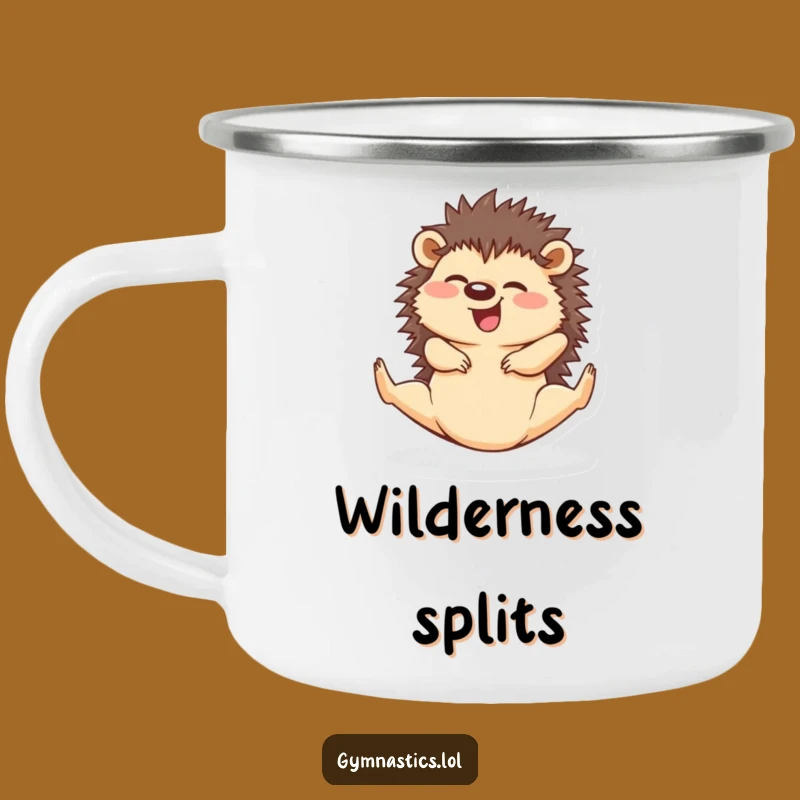 Enamel Funny Hedgehog Split Camping Mug: Embrace Flexibility Outdoors with This Hilarious Gear