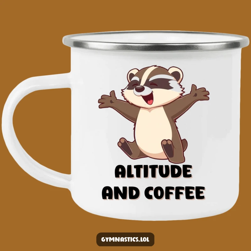 Funny Badger Leap Camping Mug - Durable & Hilarious Outdoor Gift