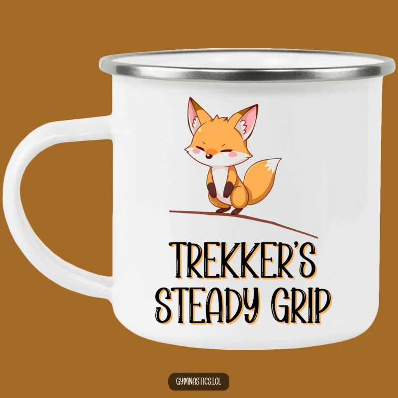 Funny Fox Balance Beam Camping Mug: Outdoor Acrobatic Humor