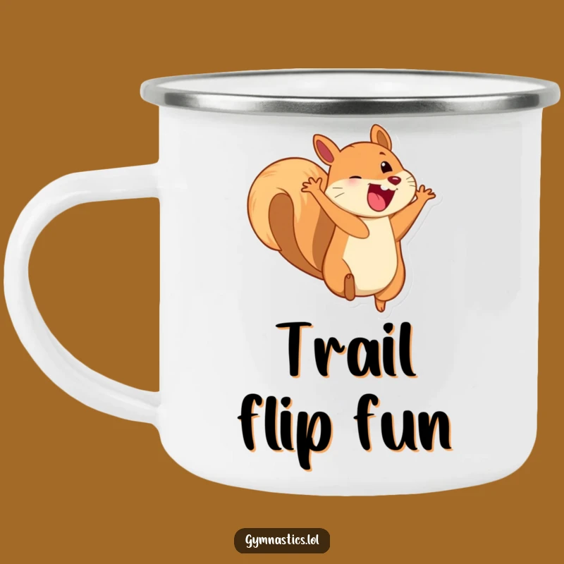 Funny Squirrel Camping Mug - Sturdy Playful Somesault Cup, Perfect Funny Gift