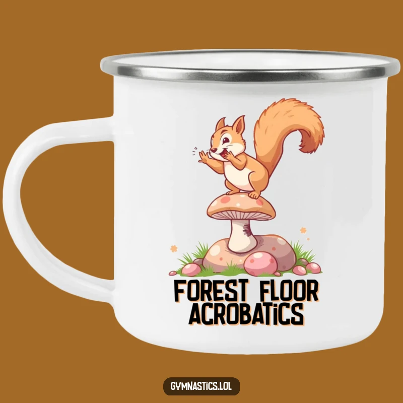 Funny Squirrel Somersault Camping Mug - Outdoor Acrobat Adventure Gift