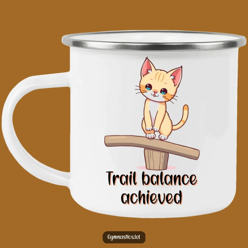 Funny Kitten Balance Camping Mug, Adventure-Ready Hilarious Cat Gift