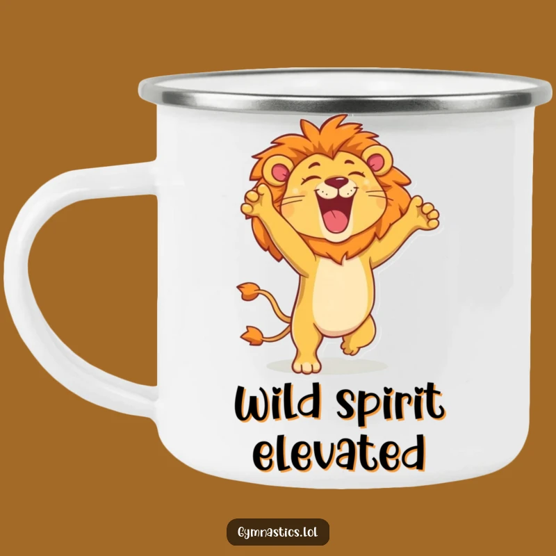 Funny Lion Camping Mug: Roar into Adventure with This Handstand Friend