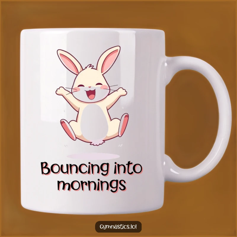 Funny Bouncy Rabbit Cartwheel Mug - Hilarious Gift for Energetic Fun