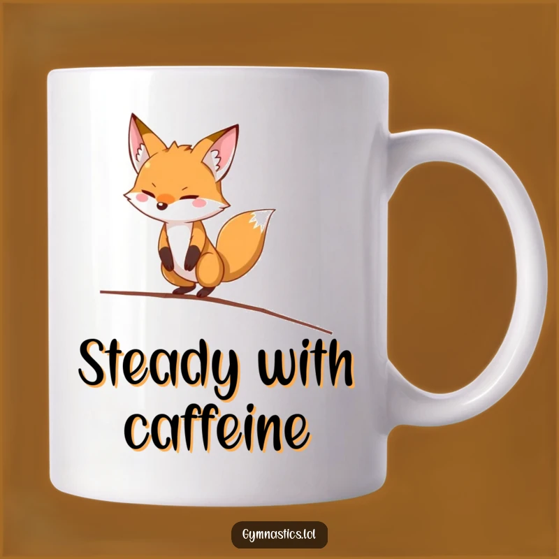 Funny Fox Balance Beam Mug: Hilarious Acrobat Animal Gift for Stress Relief
