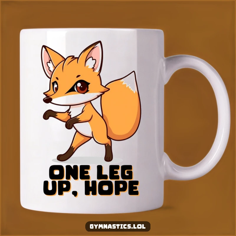 Funny Fox Balancing Mug - Determined One-Legged Animal Coffee Cup, Perfect Gift Idea