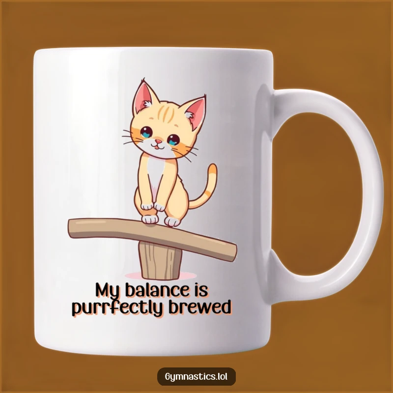 Funny Kitten Balance Act Mug, Adorable Cat Gift for Cat Lovers