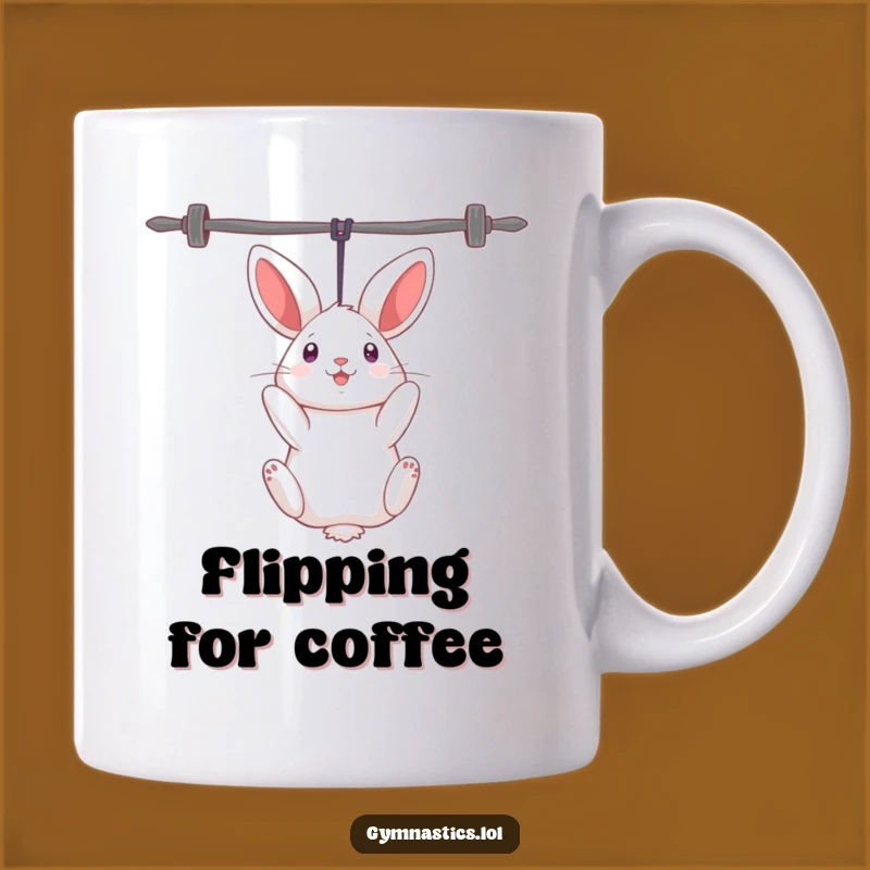Funny Rabbit Uneven Bars Mug: Hilarious Gymnast Animal Gift
