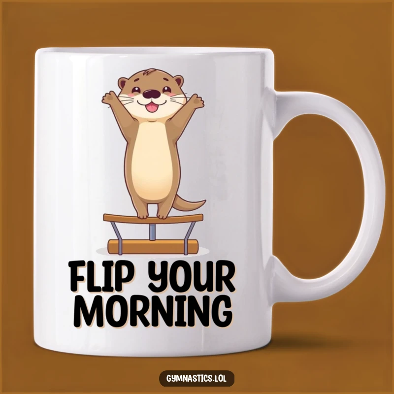 Funny Smiling Otter Handstand Mug - Hilarious Gift for Balance and Fun