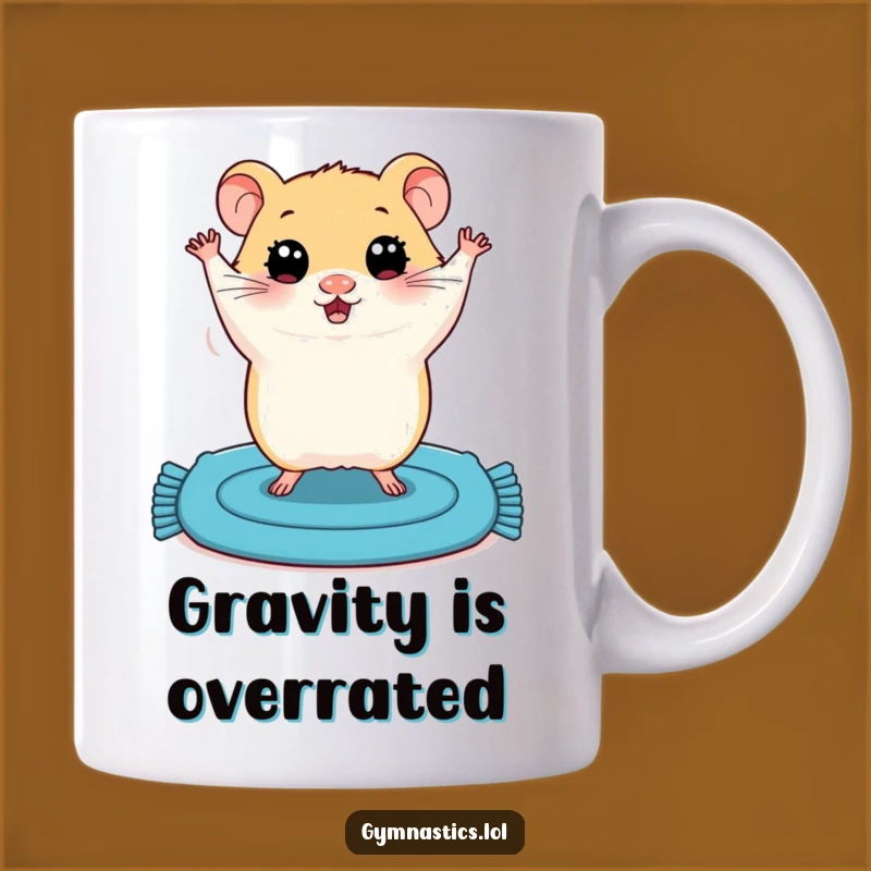 Funny Hamster Handstand Mug: Adorable Plump Hamster Wobbling for a Hilarious Gift