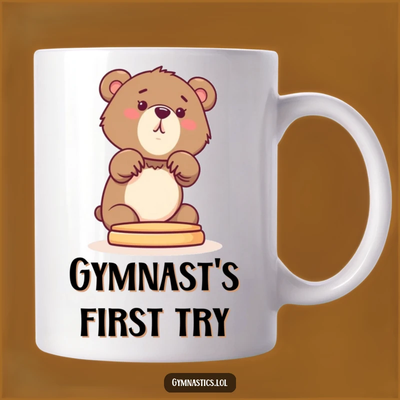Funny Bear Cub Gymnastics Mug: Playful Cub for a Perfect Funny Gift