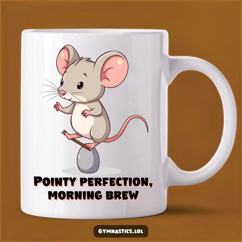 Funny Mouse Balancing Gift Mug: Tiny Acrobat's Hilarious Toe Stand