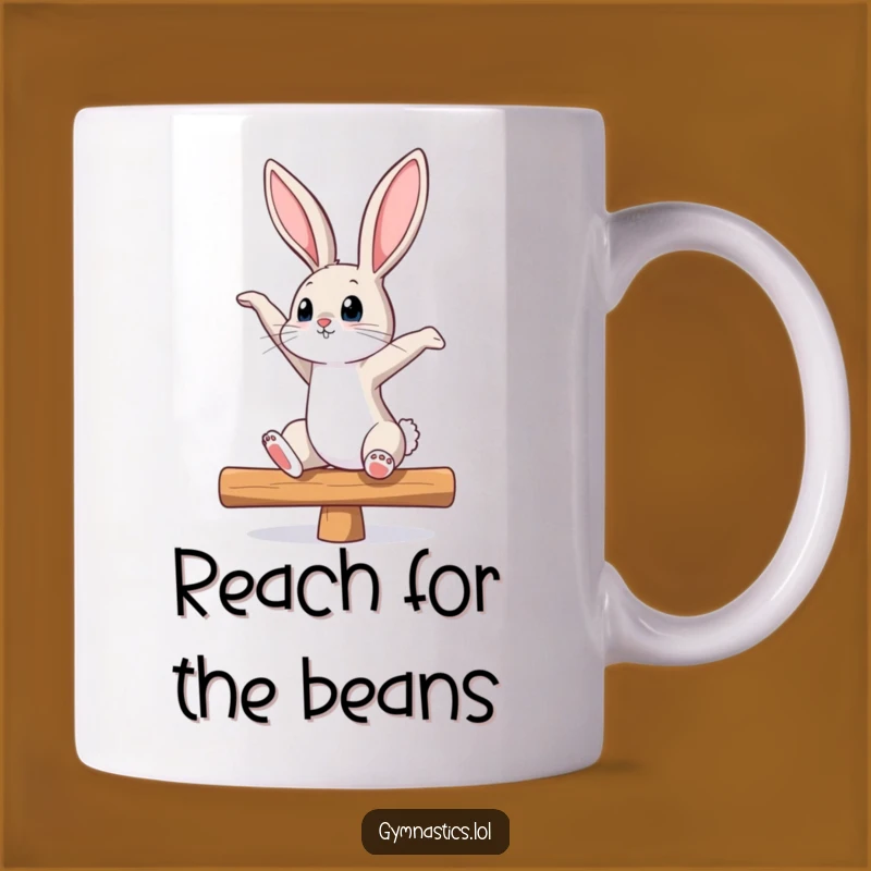 Funny Bunny Balance Beam Mug - Curious Stretches, Perfect Yoga Gift for Bunnies