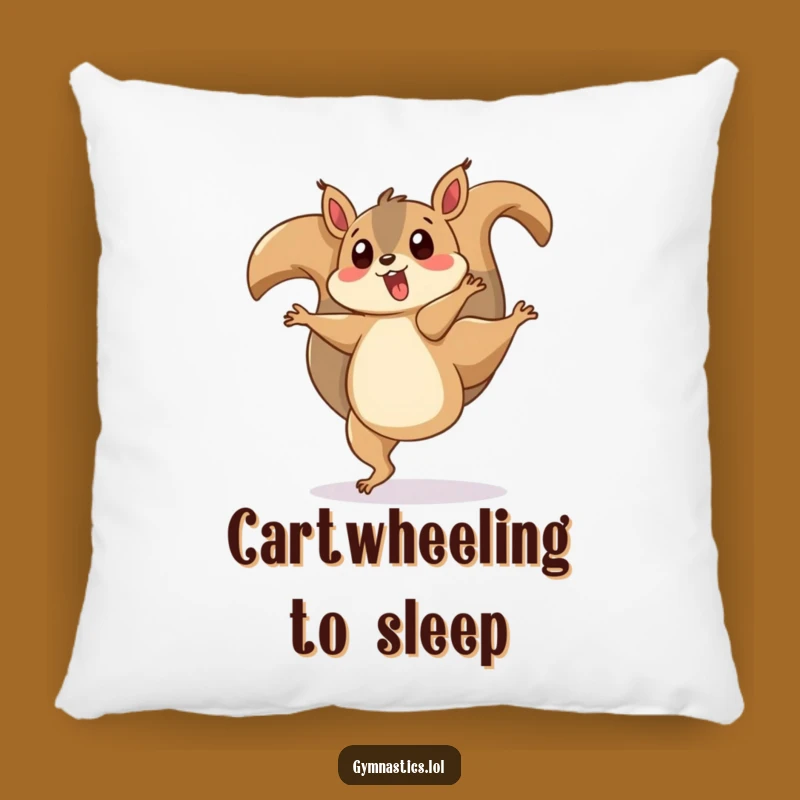 Funny Squirrel Cartwheel Pillow: Soft, Playful Animal Cushion Gift