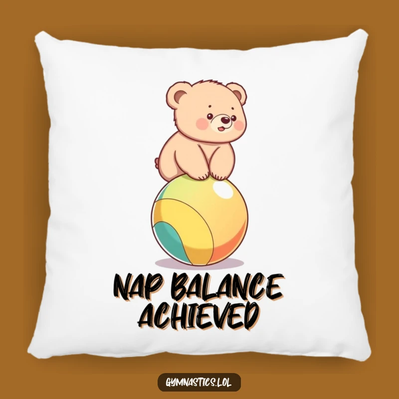 Funny Bear Cub Ball Balance Pillow - Cozy Comfort with a Wobble