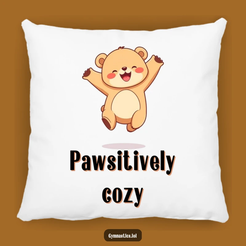 Funny Bear Cub Pillow: Soft Cushion with Joyful Cub