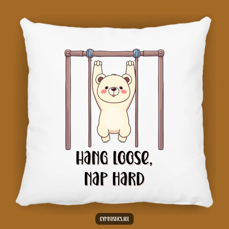 Funny Bear Gymnastics Pillow: Soft Cushion of an Upside Down Bear