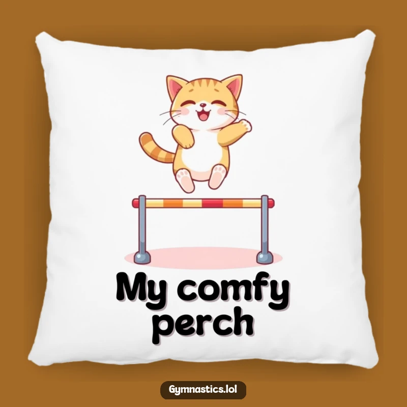 Funny Cat Hurdle Pillow: Confident Comfort for Playful Spaces