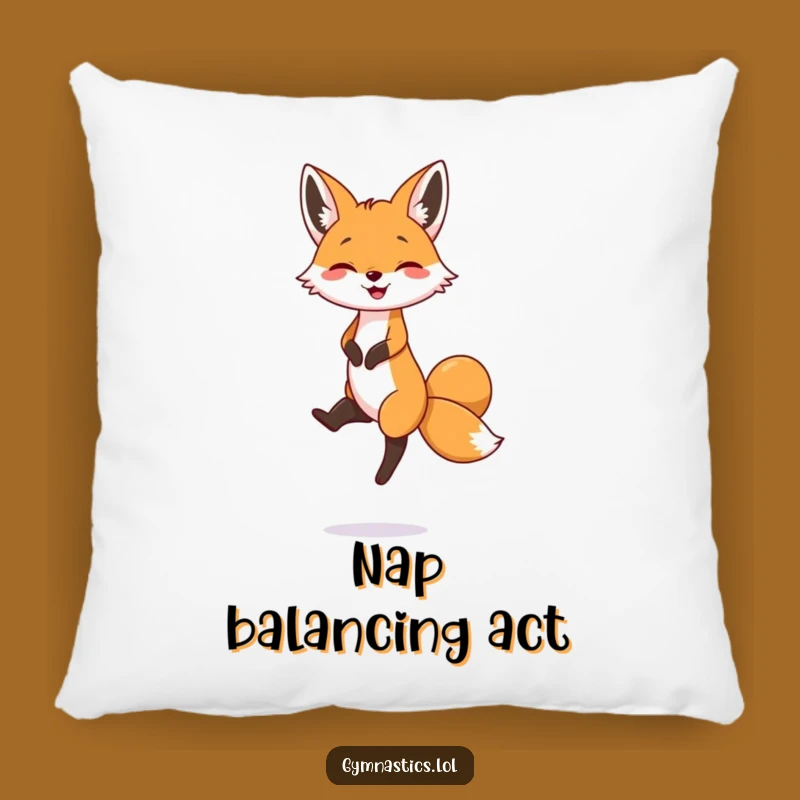 Funny Fox Balancing Pillow: Comfy & Hilarious Home Accent Gift