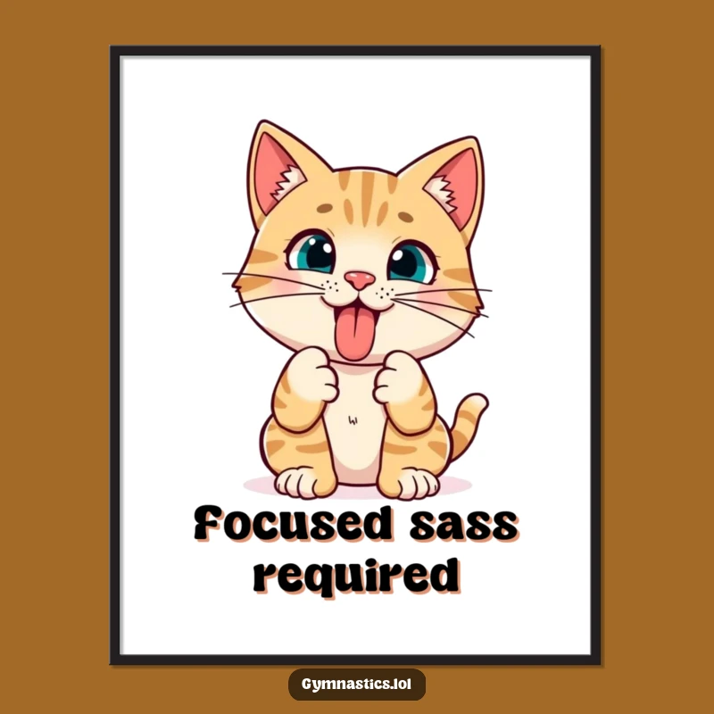 Funny Cat Yoga Digital Print: Instant Tongue-Out Pose Art File