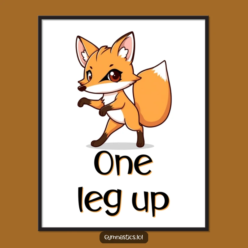 Funny Fox Digital Art - Whimsical One-Legged Animal Print, Amazing Funny Gift