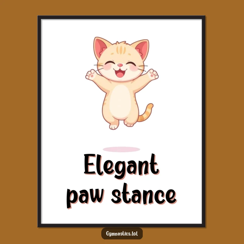 Funny Kitten Digital Art: Hilarious Balancing Cat Print for a Wonderful Funny Gift
