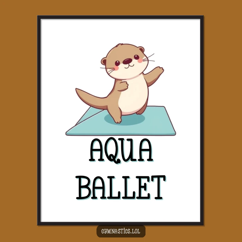 Funny Otter Gymnastics Digital Art - Elegant Home Decor Gift