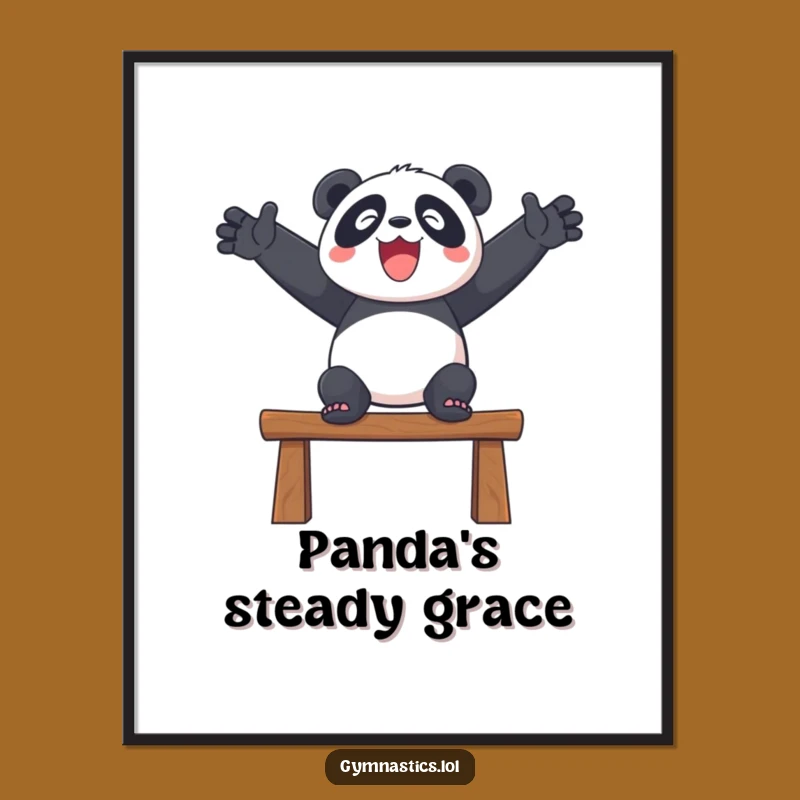 Funny Panda Balance Digital Art a Peaceful Printable for Instant Calm