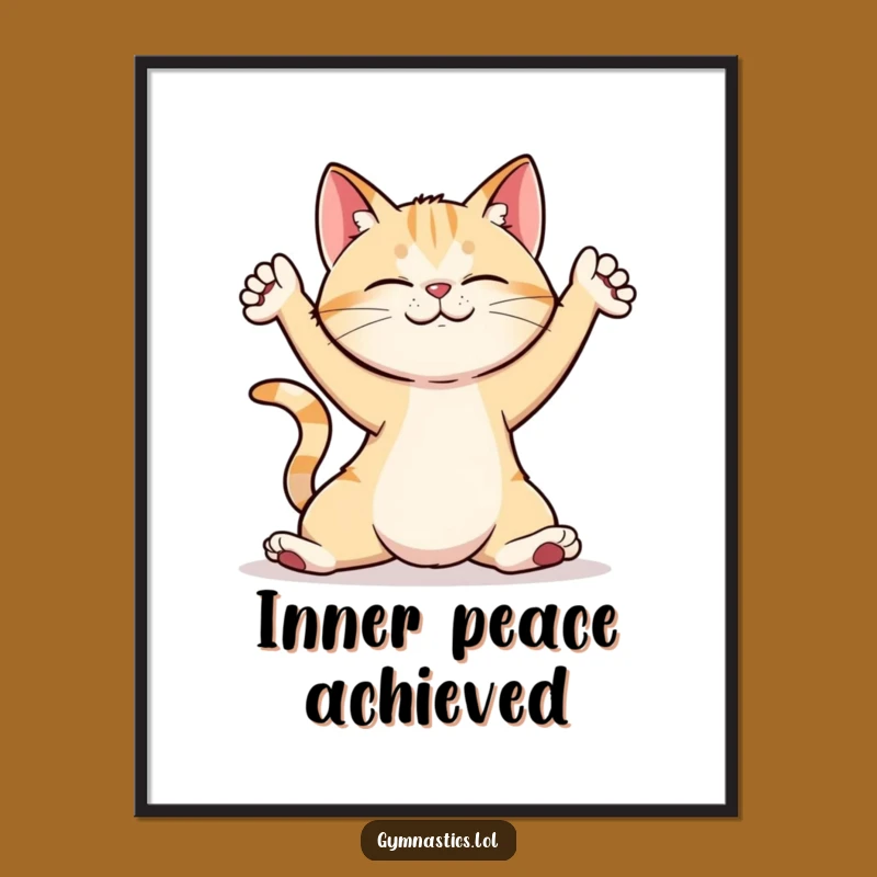 Funny Cat Yoga Pose Digital Art: Instantly Download This Hilarious Wall Decor