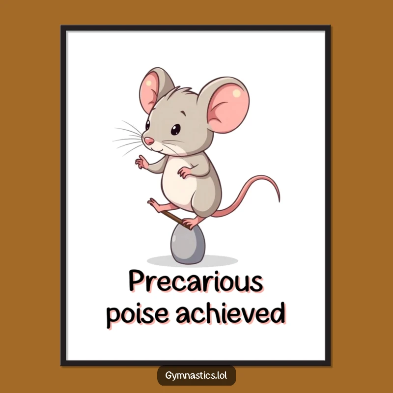 Funny Digital Art: Determined Mouse's Toe Balance for Instant Humorous Decor