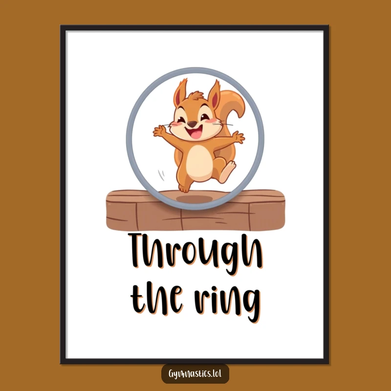 Funny Squirrel Hoop Digital Art Print - Hilarious Instant Download Gift