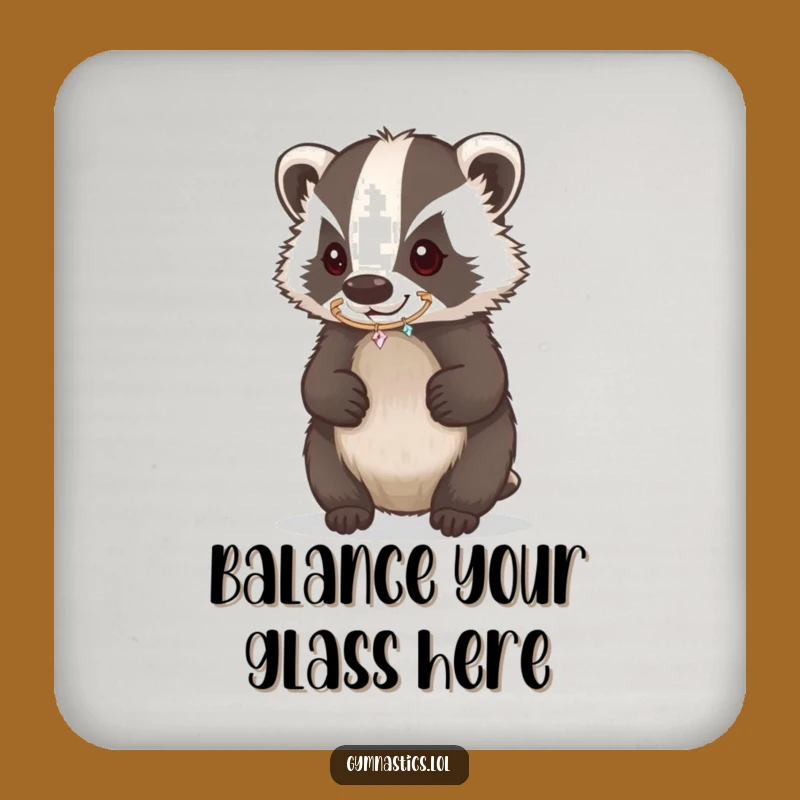 Funny Badger Hoop Coaster - Protect Surfaces with Balancing Humor Gift