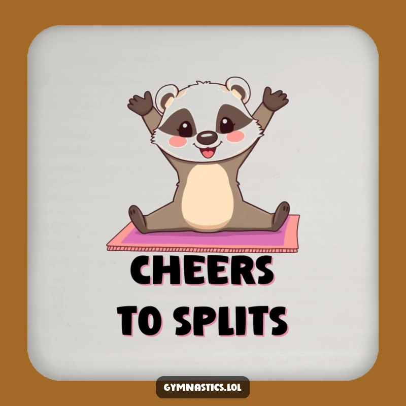 Funny Badger Split Gymnastics Coaster: Cheerful Protection with Flair