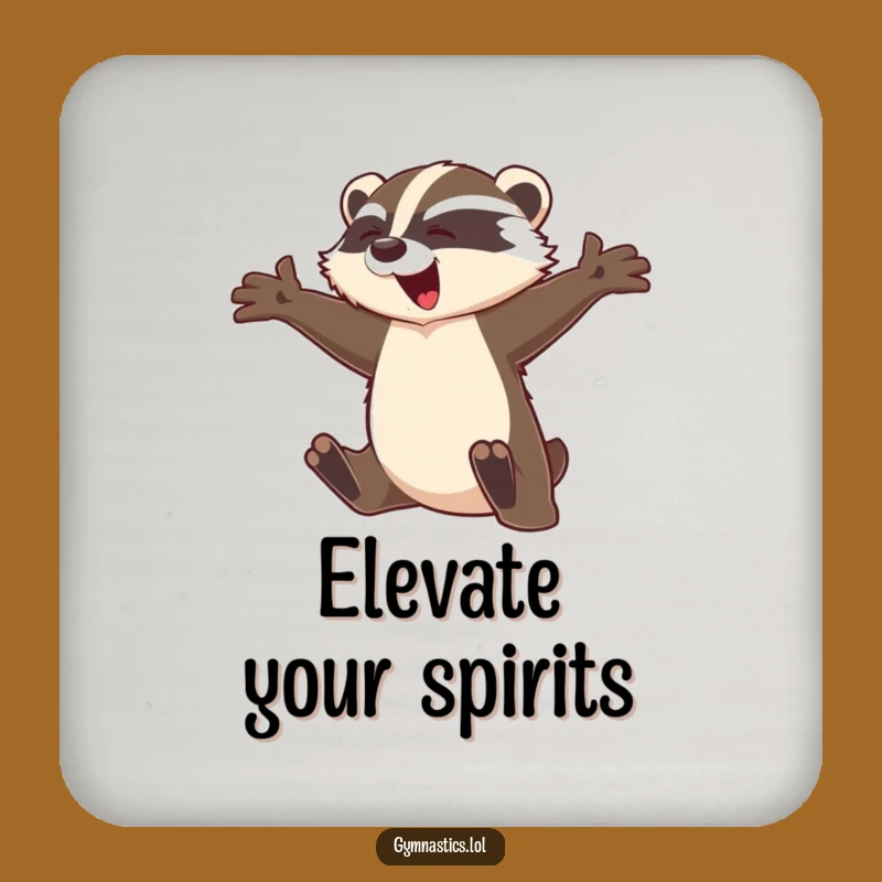 Funny Badger Leap Coaster - Hilarious Graceful Drink Protection Gift
