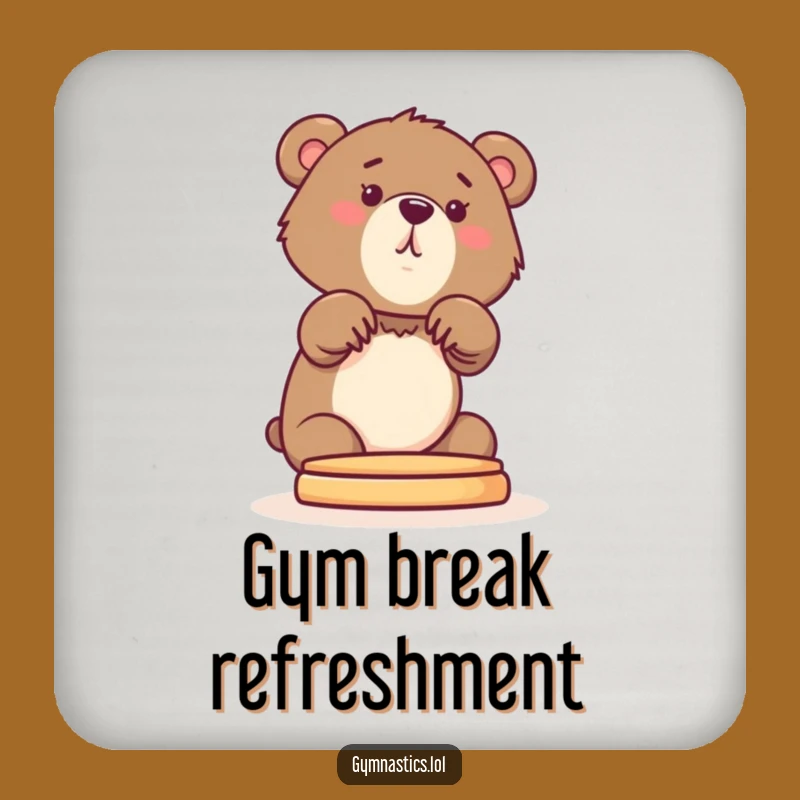 Funny Bear Cub Coaster: Protect Your Table with a Playful Gymnast Funny Gift