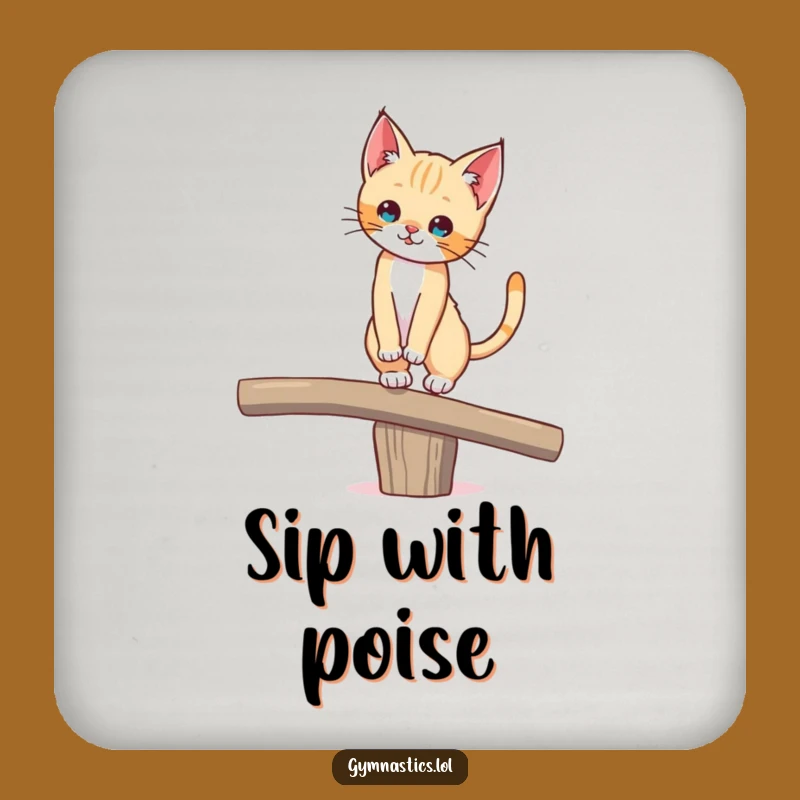 Funny Kitten Balance Coaster, Hilarious Drink Protector for Cat Fans