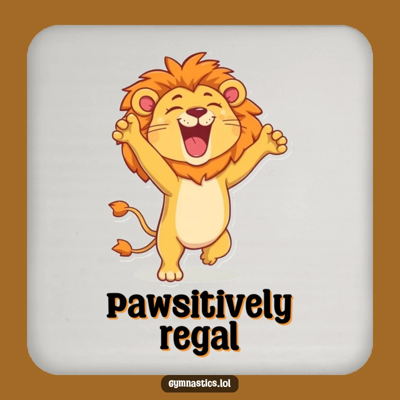 Funny Lion Coasters: Protect Surfaces with Roaring Handstand Charm