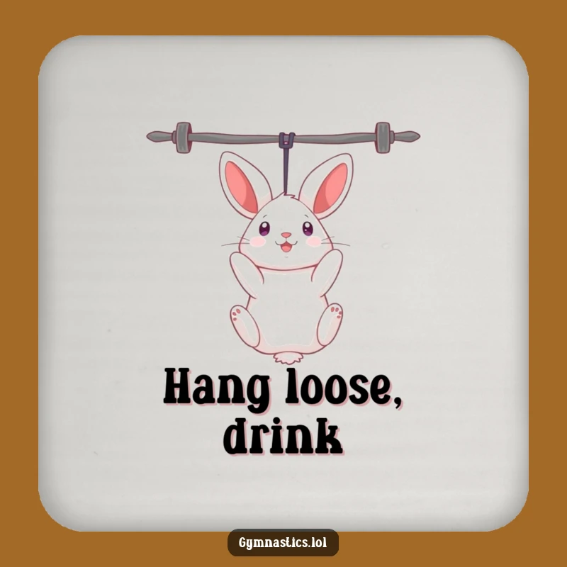 Funny Rabbit Uneven Bars Coaster: Add Playful Charm to Your Table