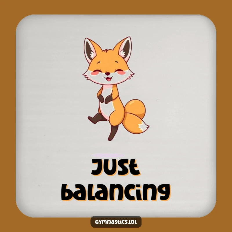 Funny Fox Balance Drink Coaster: Quirky Protection, Hilarious Gift
